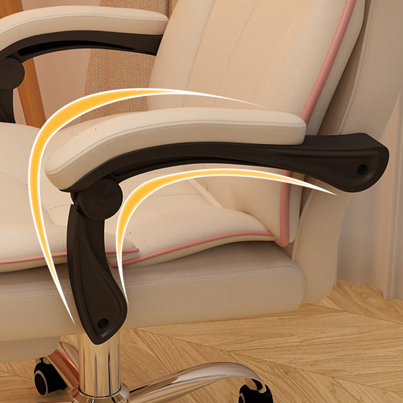 Silver Metal Modern Conference Chair High Back Leather Desk Chair Clearhalo 'furn' 'furn_office_chair' 'Furniture' 'furniture_office_chair' 'Office Chairs' 'Office Furniture' 'office_chair' 5010274