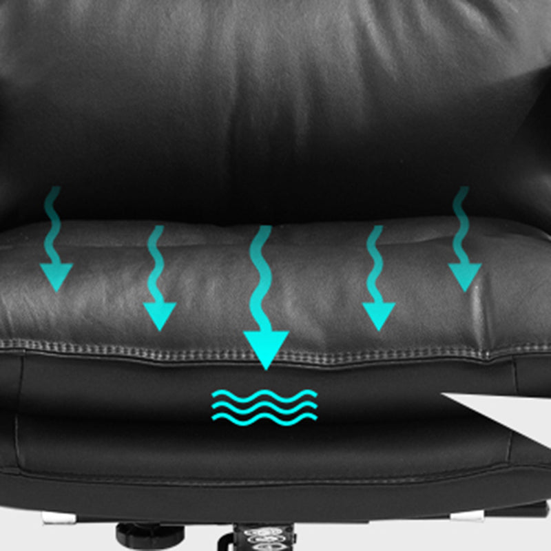 Silver Metal Modern Conference Chair with High Back Leather Conference Chair Clearhalo 'furn' 'furn_office_chair' 'Furniture' 'furniture_office_chair' 'Office Chairs' 'Office Furniture' 'office_chair' 5010296