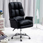 Silver Metal Modern Desk Chair with High Back Leather Desk Chair Black Without Footrest Clearhalo 'furn' 'furn_office_chair' 'Furniture' 'furniture_office_chair' 'Office Chairs' 'Office Furniture' 'office_chair' 5010304