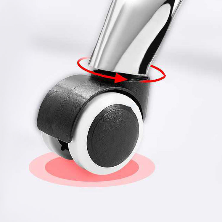 Silver Metal Modern Desk Chair with High Back Leather Desk Chair Clearhalo 'furn' 'furn_office_chair' 'Furniture' 'furniture_office_chair' 'Office Chairs' 'Office Furniture' 'office_chair' 5010318