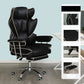 Silver Metal Modern Desk Chair with High Back and Leather Conference Chair Black With Footrest Clearhalo 'furn' 'furn_office_chair' 'Furniture' 'furniture_office_chair' 'Office Chairs' 'Office Furniture' 'office_chair' 5010322