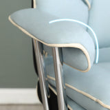 Silver Metal Modern Desk Chair with High Back Leather Conference Chair Clearhalo 'furn' 'furn_office_chair' 'Furniture' 'furniture_office_chair' 'Office Chairs' 'Office Furniture' 'office_chair' 5010349