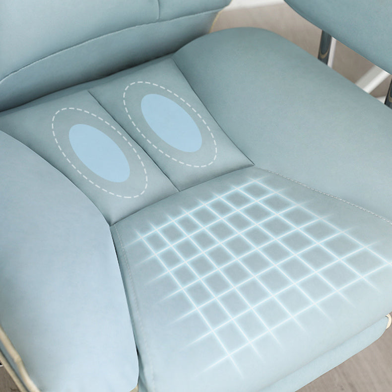 Silver Metal Modern Desk Chair with High Back Leather Conference Chair Clearhalo 'furn' 'furn_office_chair' 'Furniture' 'furniture_office_chair' 'Office Chairs' 'Office Furniture' 'office_chair' 5010355