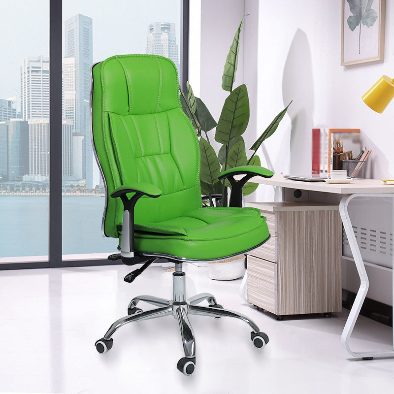 Contemporary Ergonomic Office Chair with Padded Arms Metal Frame Executive Task Chair Green Without Footrest Clearhalo 'furn' 'furn_office_chair' 'Furniture' 'furniture_office_chair' 'Office Chairs' 'Office Furniture' 'office_chair' 5010359