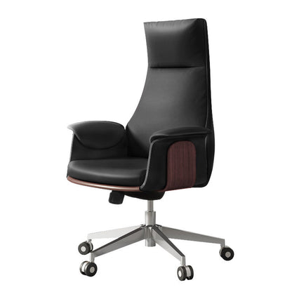 Upholstered Office Chair with Padded Arms Modern Task Chair with Metal Frame Black Clearhalo 'furn' 'furn_office_chair' 'Furniture' 'furniture_office_chair' 'Office Chairs' 'Office Furniture' 'office_chair' 5010374