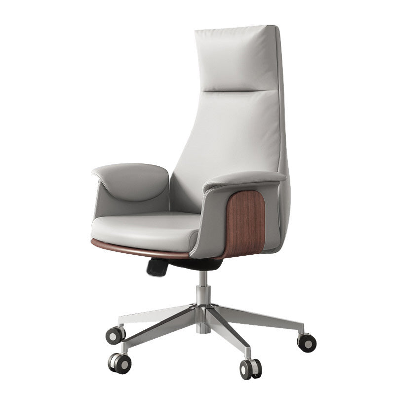 Upholstered Office Chair with Padded Arms Modern Task Chair with Metal Frame Grey Clearhalo 'furn' 'furn_office_chair' 'Furniture' 'furniture_office_chair' 'Office Chairs' 'Office Furniture' 'office_chair' 5010376