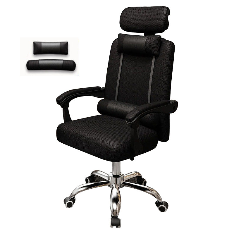 Metal Base Modern Executive Desk Chair with Padded Arms Microfiber Adjustable Office Chair Black Without Footrest Sponge Clearhalo 'furn' 'furn_office_chair' 'Furniture' 'furniture_office_chair' 'Office Chairs' 'Office Furniture' 'office_chair' 5010389