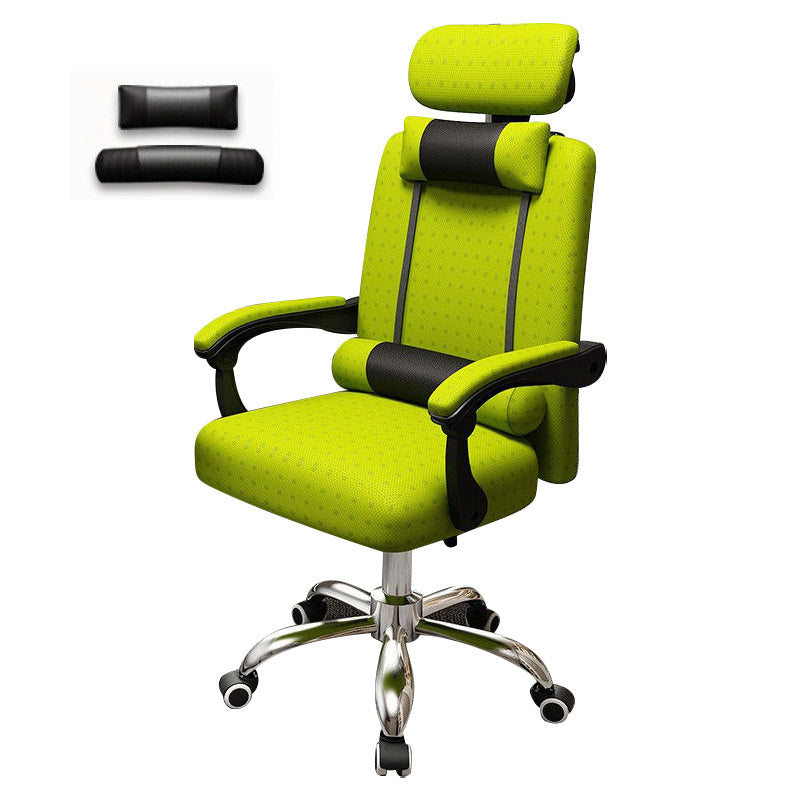 Metal Base Modern Executive Desk Chair with Padded Arms Microfiber Adjustable Office Chair Green Without Footrest Sponge Clearhalo 'furn' 'furn_office_chair' 'Furniture' 'furniture_office_chair' 'Office Chairs' 'Office Furniture' 'office_chair' 5010390