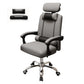Metal Base Modern Executive Desk Chair with Padded Arms Microfiber Adjustable Office Chair Grey Without Footrest Sponge Clearhalo 'furn' 'furn_office_chair' 'Furniture' 'furniture_office_chair' 'Office Chairs' 'Office Furniture' 'office_chair' 5010398