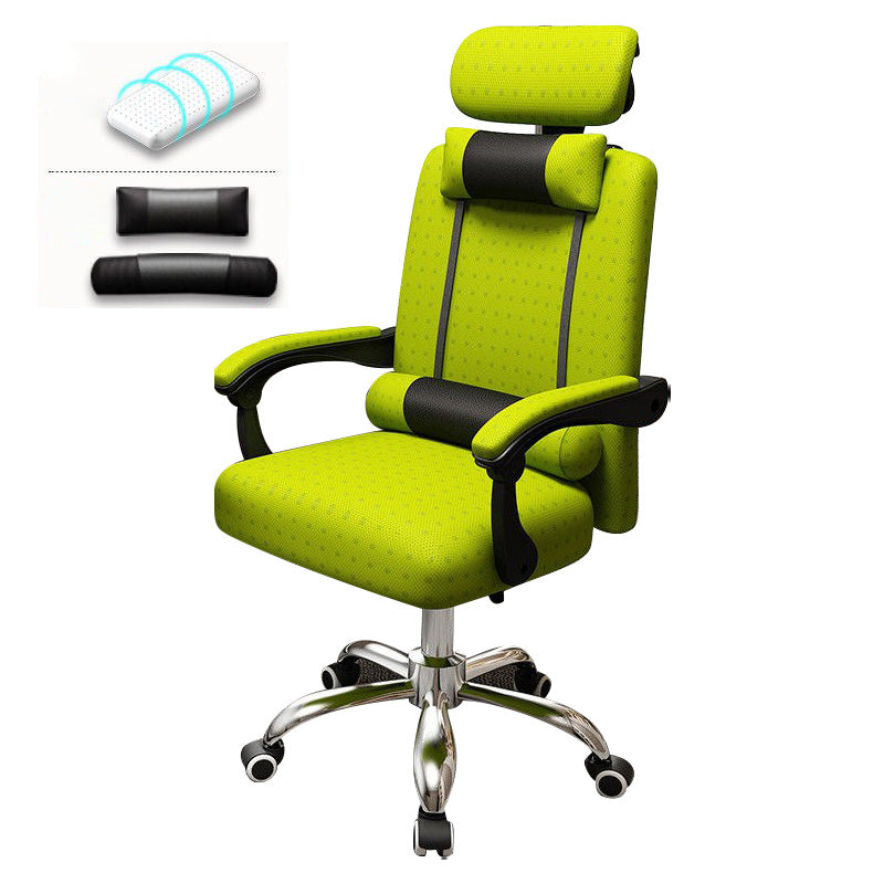 Metal Base Modern Executive Desk Chair with Padded Arms Microfiber Adjustable Office Chair Green Without Footrest Latex Clearhalo 'furn' 'furn_office_chair' 'Furniture' 'furniture_office_chair' 'Office Chairs' 'Office Furniture' 'office_chair' 5010402
