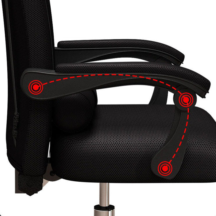 Metal Base Modern Executive Desk Chair with Padded Arms Microfiber Adjustable Office Chair Clearhalo 'furn' 'furn_office_chair' 'Furniture' 'furniture_office_chair' 'Office Chairs' 'Office Furniture' 'office_chair' 5010403