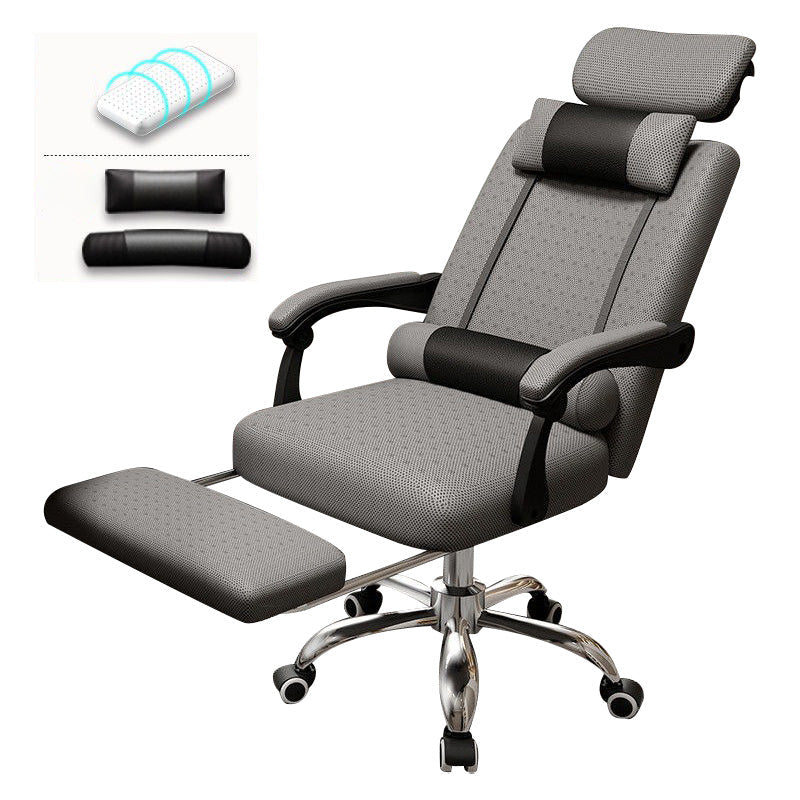 Metal Base Modern Executive Desk Chair with Padded Arms Microfiber Adjustable Office Chair Grey With Footrest Latex Clearhalo 'furn' 'furn_office_chair' 'Furniture' 'furniture_office_chair' 'Office Chairs' 'Office Furniture' 'office_chair' 5010404