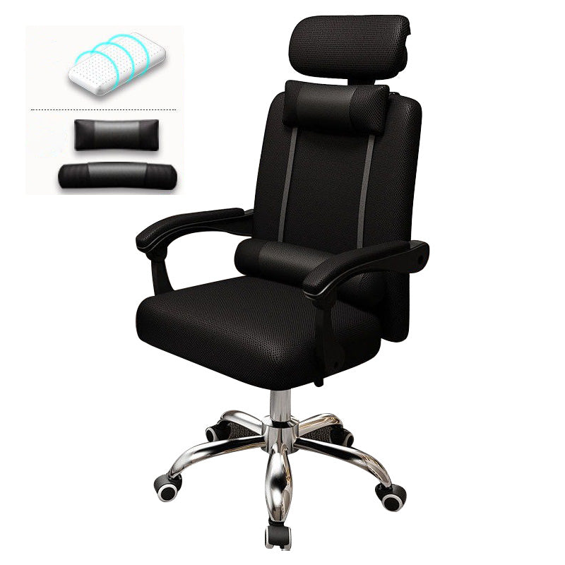 Metal Base Modern Executive Desk Chair with Padded Arms Microfiber Adjustable Office Chair Black Without Footrest Latex Clearhalo 'furn' 'furn_office_chair' 'Furniture' 'furniture_office_chair' 'Office Chairs' 'Office Furniture' 'office_chair' 5010412
