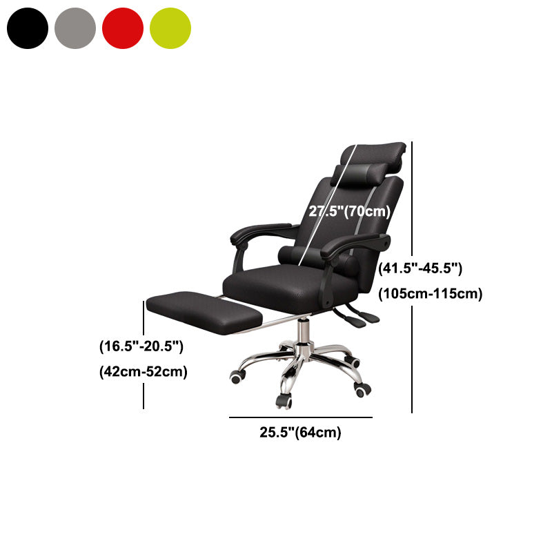 Metal Base Modern Executive Desk Chair with Padded Arms Microfiber Adjustable Office Chair Clearhalo 'furn' 'furn_office_chair' 'Furniture' 'furniture_office_chair' 'Office Chairs' 'Office Furniture' 'office_chair' 5010414