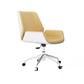 Executive Swivel Office Chair with High Back Chrome Metal Frame Modern Task Chair Beige Mid-Back (14-22 in.) Clearhalo 'Furniture' 'furniture_office_chair' 'Office Chairs' 'Office Furniture' 'office_chair' 5010416