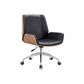 Executive Swivel Office Chair with High Back Chrome Metal Frame Modern Task Chair Black Mid-Back (14-22 in.) Clearhalo 'Furniture' 'furniture_office_chair' 'Office Chairs' 'Office Furniture' 'office_chair' 5010417