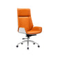 Executive Swivel Office Chair with High Back Chrome Metal Frame Modern Task Chair Orange High-Back (Over 22 in.) Clearhalo 'Furniture' 'furniture_office_chair' 'Office Chairs' 'Office Furniture' 'office_chair' 5010422