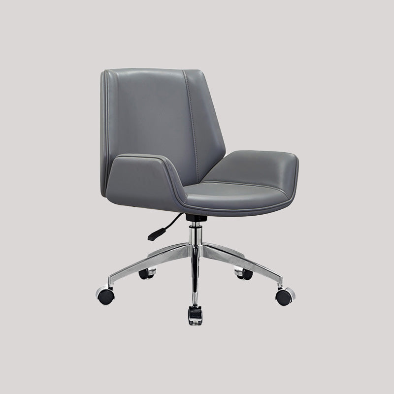 Executive Swivel Office Chair with High Back Chrome Metal Frame Modern Task Chair Clearhalo 'Furniture' 'furniture_office_chair' 'Office Chairs' 'Office Furniture' 'office_chair' 5010424