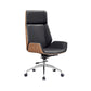 Executive Swivel Office Chair with High Back Chrome Metal Frame Modern Task Chair Black High-Back (Over 22 in.) Clearhalo 'Furniture' 'furniture_office_chair' 'Office Chairs' 'Office Furniture' 'office_chair' 5010429