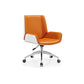Executive Swivel Office Chair with High Back Chrome Metal Frame Modern Task Chair Orange Mid-Back (14-22 in.) Clearhalo 'Furniture' 'furniture_office_chair' 'Office Chairs' 'Office Furniture' 'office_chair' 5010433