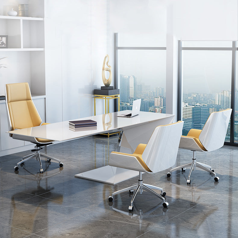Executive Swivel Office Chair with High Back Chrome Metal Frame Modern Task Chair Clearhalo 'Furniture' 'furniture_office_chair' 'Office Chairs' 'Office Furniture' 'office_chair' 5010434