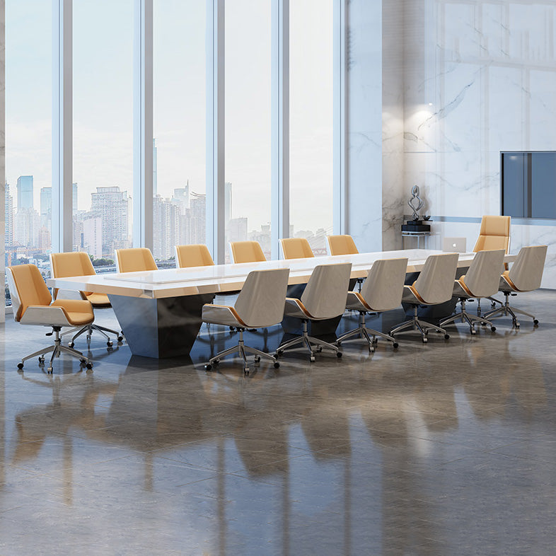 Executive Swivel Office Chair with High Back Chrome Metal Frame Modern Task Chair Clearhalo 'Furniture' 'furniture_office_chair' 'Office Chairs' 'Office Furniture' 'office_chair' 5010436