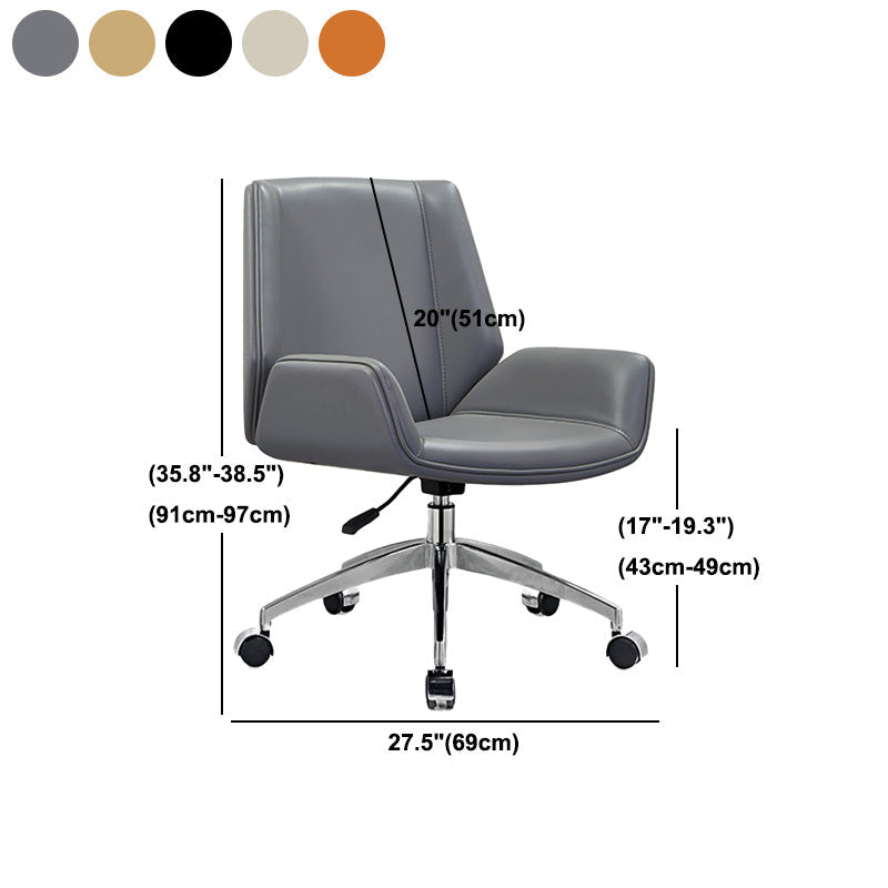 Executive Swivel Office Chair with High Back Chrome Metal Frame Modern Task Chair Clearhalo 'Furniture' 'furniture_office_chair' 'Office Chairs' 'Office Furniture' 'office_chair' 5010437