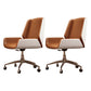 Contemporary Mid Back Task Chair with Padded Arms Upholstered Desk Chair with Metal Frame Brown 2 Piece Set Casters Included Clearhalo 'furn' 'furn_office_chair' 'Furniture' 'furniture_office_chair' 'Office Chairs' 'Office Furniture' 'office_chair' 5010461