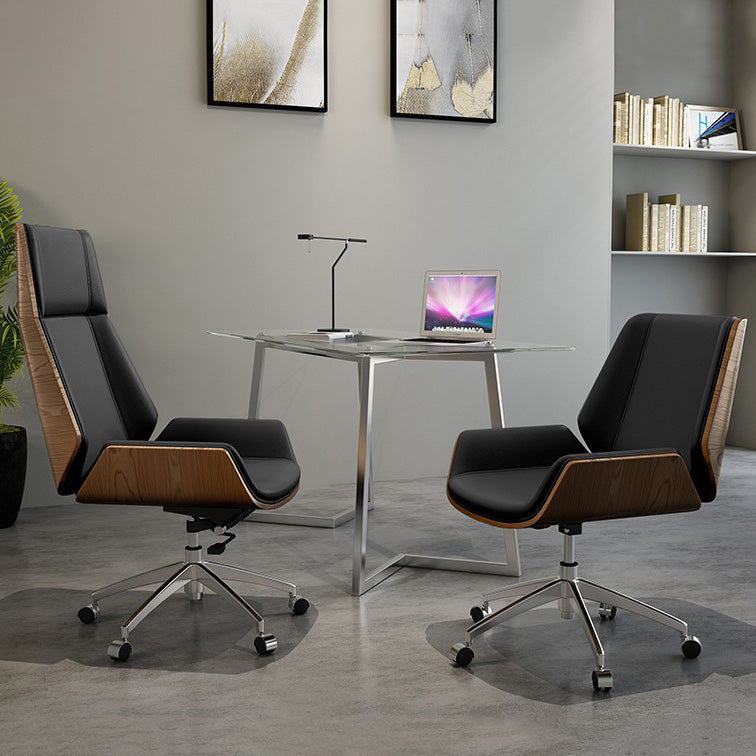 Contemporary Mid Back Task Chair with Padded Arms Upholstered Desk Chair with Metal Frame Clearhalo 'furn' 'furn_office_chair' 'Furniture' 'furniture_office_chair' 'Office Chairs' 'Office Furniture' 'office_chair' 5010463