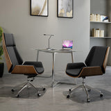 Contemporary Mid Back Task Chair with Padded Arms Upholstered Desk Chair with Metal Frame Clearhalo 'furn' 'furn_office_chair' 'Furniture' 'furniture_office_chair' 'Office Chairs' 'Office Furniture' 'office_chair' 5010463