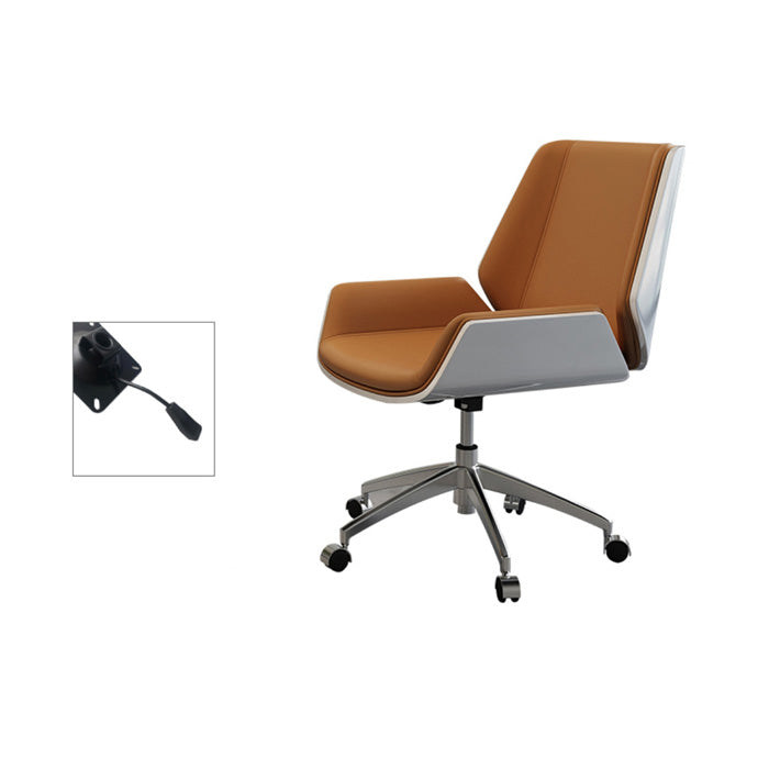 Contemporary Mid Back Task Chair with Padded Arms Upholstered Desk Chair with Metal Frame Clearhalo 'furn' 'furn_office_chair' 'Furniture' 'furniture_office_chair' 'Office Chairs' 'Office Furniture' 'office_chair' 5010469