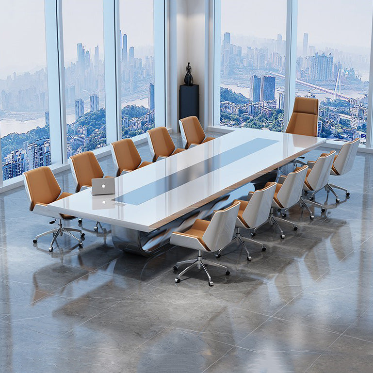 Contemporary Mid Back Task Chair with Padded Arms Upholstered Desk Chair with Metal Frame Clearhalo 'furn' 'furn_office_chair' 'Furniture' 'furniture_office_chair' 'Office Chairs' 'Office Furniture' 'office_chair' 5010476