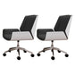 Contemporary Mid Back Task Chair with Padded Arms Upholstered Desk Chair with Metal Frame Black White 2 Piece Set Casters Included Clearhalo 'furn' 'furn_office_chair' 'Furniture' 'furniture_office_chair' 'Office Chairs' 'Office Furniture' 'office_chair' 5010484