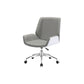 Contemporary Mid Back Task Chair with Padded Arms Upholstered Desk Chair with Metal Frame Gray-White 1 Piece Casters Included Clearhalo 'furn' 'furn_office_chair' 'Furniture' 'furniture_office_chair' 'Office Chairs' 'Office Furniture' 'office_chair' 5010486