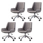 Contemporary Mid Back Task Chair with Padded Arms Upholstered Desk Chair with Metal Frame Grey 4 Piece Set Casters Included Clearhalo 'furn' 'furn_office_chair' 'Furniture' 'furniture_office_chair' 'Office Chairs' 'Office Furniture' 'office_chair' 5010491