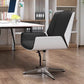 Contemporary Mid Back Task Chair with Padded Arms Upholstered Desk Chair with Metal Frame Black White 1 Piece Casters Not Included Clearhalo 'furn' 'furn_office_chair' 'Furniture' 'furniture_office_chair' 'Office Chairs' 'Office Furniture' 'office_chair' 5010492