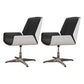 Contemporary Mid Back Task Chair with Padded Arms Upholstered Desk Chair with Metal Frame Black White 2 Piece Set Casters Not Included Clearhalo 'furn' 'furn_office_chair' 'Furniture' 'furniture_office_chair' 'Office Chairs' 'Office Furniture' 'office_chair' 5010493