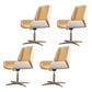 Contemporary Mid Back Task Chair with Padded Arms Upholstered Desk Chair with Metal Frame Yellow 4 Piece Set Casters Not Included Clearhalo 'furn' 'furn_office_chair' 'Furniture' 'furniture_office_chair' 'Office Chairs' 'Office Furniture' 'office_chair' 5010500