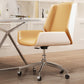 Contemporary Mid Back Task Chair with Padded Arms Upholstered Desk Chair with Metal Frame Yellow 1 Piece Casters Included Clearhalo 'furn' 'furn_office_chair' 'Furniture' 'furniture_office_chair' 'Office Chairs' 'Office Furniture' 'office_chair' 5010510