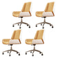 Contemporary Mid Back Task Chair with Padded Arms Upholstered Desk Chair with Metal Frame Yellow 4 Piece Set Casters Included Clearhalo 'furn' 'furn_office_chair' 'Furniture' 'furniture_office_chair' 'Office Chairs' 'Office Furniture' 'office_chair' 5010512