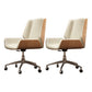 Contemporary Mid Back Task Chair with Padded Arms Upholstered Desk Chair with Metal Frame Off-White 2 Piece Set Casters Included Clearhalo 'furn' 'furn_office_chair' 'Furniture' 'furniture_office_chair' 'Office Chairs' 'Office Furniture' 'office_chair' 5010514