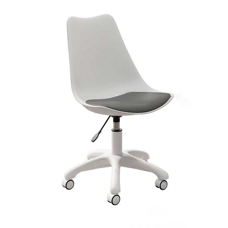 Modern White Nylon Desk Chair with Low Back Home Office Chair Clearhalo 'Furniture' 'furniture_office_chair' 'Office Chairs' 'Office Furniture' 'office_chair' 5010674