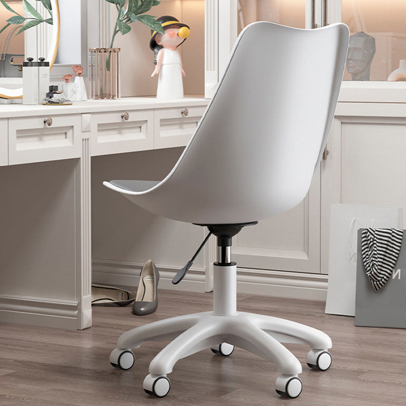 Modern White Nylon Desk Chair with Low Back Home Office Chair Grey 1 Piece Nylon Clearhalo 'Furniture' 'furniture_office_chair' 'Office Chairs' 'Office Furniture' 'office_chair' 5010687