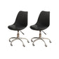 Modern White Nylon Desk Chair with Low Back Home Office Chair Black Set of 2 Steel Clearhalo 'Furniture' 'furniture_office_chair' 'Office Chairs' 'Office Furniture' 'office_chair' 5010688