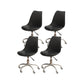 Modern White Nylon Desk Chair with Low Back Home Office Chair Black Set of 4 Steel Clearhalo 'Furniture' 'furniture_office_chair' 'Office Chairs' 'Office Furniture' 'office_chair' 5010689