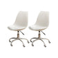Modern White Nylon Desk Chair with Low Back Home Office Chair White Set of 2 Steel Clearhalo 'Furniture' 'furniture_office_chair' 'Office Chairs' 'Office Furniture' 'office_chair' 5010692