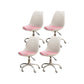 Modern White Nylon Desk Chair with Low Back Home Office Chair White-Pink Set of 4 Steel Clearhalo 'Furniture' 'furniture_office_chair' 'Office Chairs' 'Office Furniture' 'office_chair' 5010699