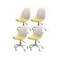 Modern White Nylon Desk Chair with Low Back Home Office Chair White-Yellow Set of 4 Steel Clearhalo 'Furniture' 'furniture_office_chair' 'Office Chairs' 'Office Furniture' 'office_chair' 5010701