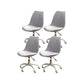 Modern White Nylon Desk Chair with Low Back Home Office Chair Gray-White Set of 4 Steel Clearhalo 'Furniture' 'furniture_office_chair' 'Office Chairs' 'Office Furniture' 'office_chair' 5010703