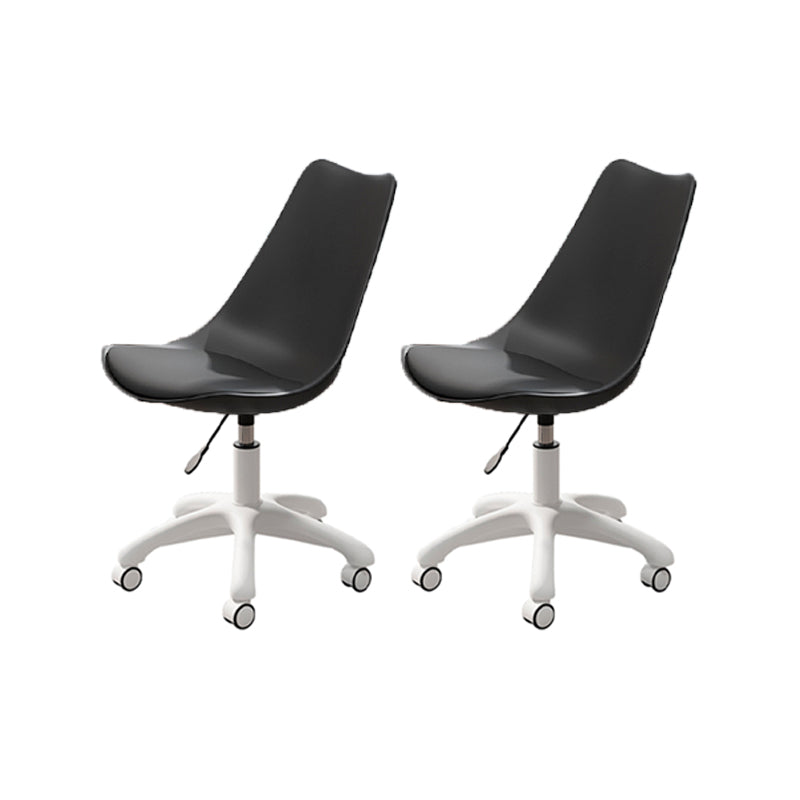 Modern White Nylon Desk Chair with Low Back Home Office Chair Black Set of 2 Nylon Clearhalo 'Furniture' 'furniture_office_chair' 'Office Chairs' 'Office Furniture' 'office_chair' 5010704